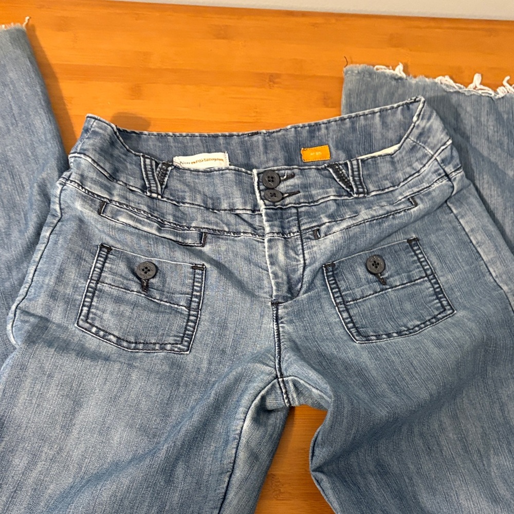 Anthropologie’s Pilcro and Letterpress Light Blue Flare Jeans size 25